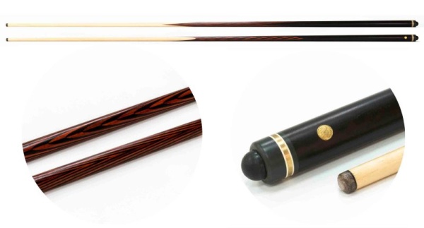 Цельный бильярдный кий для русской пирамиды Weekend "Шахматы" (падук, мореный граб, граб) 20 запилов