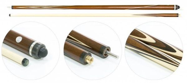 Двухсоставной бильярдный кий для русской пирамиды Weekend "Классика" (термограб, светло-коричневый, белый) 13 запилов