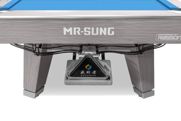 Бильярдный стол для пула "Rasson Acurra" 9 футов (серый, сланец 25 мм) в комплекте с плитой, аксессуары и сукно