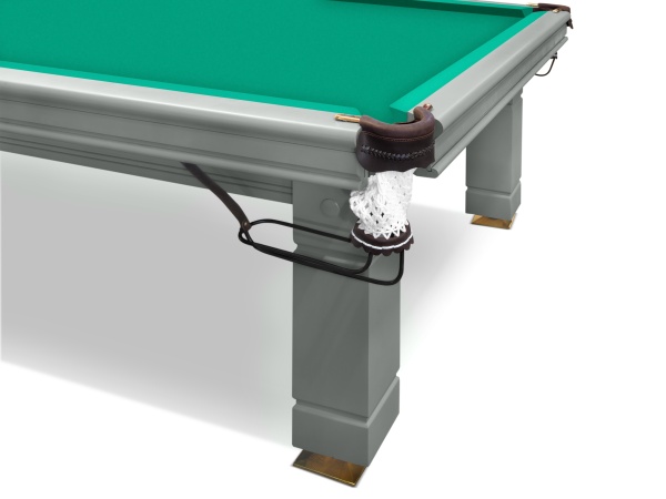 Бильярдный стол для русской пирамиды Weekend "Hardy" (10 футов, 6 ног, сланец 38мм, борт ясень, цвет RAL 7003)