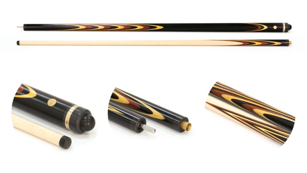 Двухсоставной бильярдный кий для русской пирамиды Weekend "Классика" (падук, лимонник, граб) 19 запилов, инкрустация