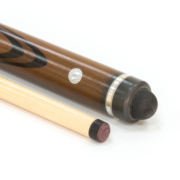 Двухсоставной бильярдный кий для русской пирамиды Weekend "Классика" (термограб, коричневый, черный) 13 запилов