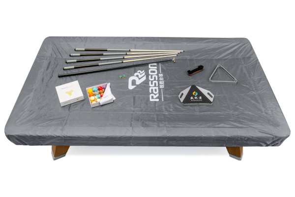 Покрывало для стола "Rasson" 8 ф (влагостойкое, серое, резинки на лузах)